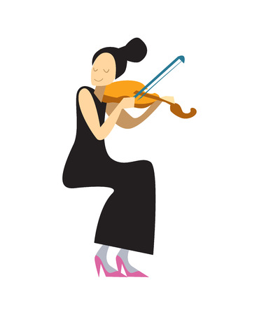 Musician playing violin isolated vectorのイラスト素材