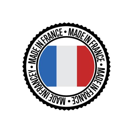 Made in France round rubber stamp for products.のイラスト素材
