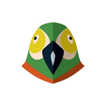 Parrot head icon in flat designのイラスト素材