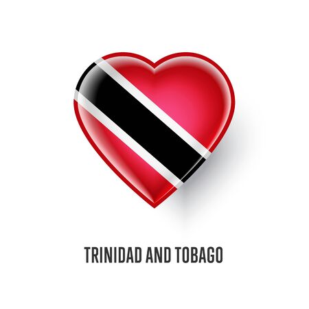Heart symbol with Trinidad and Tobago flagのイラスト素材