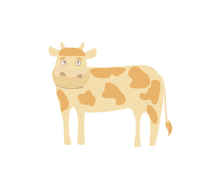 Young cow hand drawn vector illustrationのイラスト素材