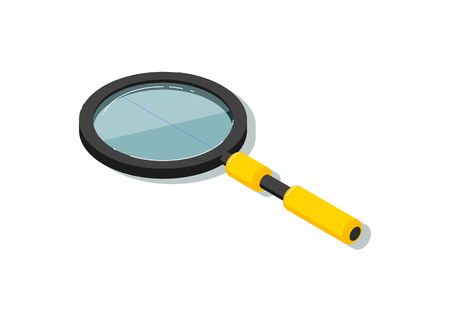 Isometric magnifying glass isolated vectorのイラスト素材