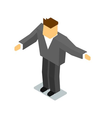 Isometric man in business suitのイラスト素材