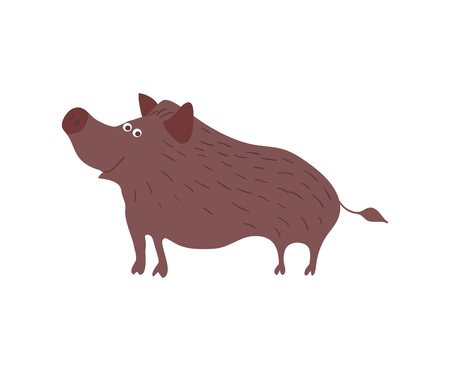 Wild boar personage vector illustrationのイラスト素材