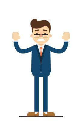 Frustrated businessman with hands to side gestureのイラスト素材