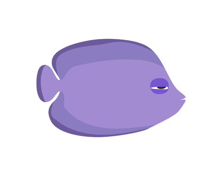 Purple tropical fish cartoon vector illustrationのイラスト素材