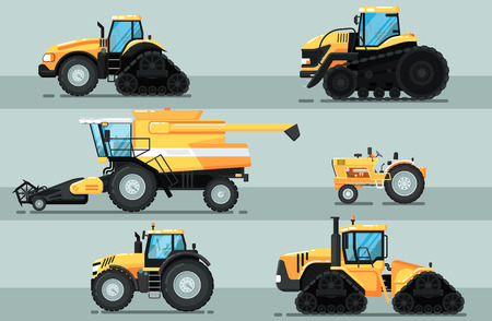 Modern agricultural vehicle isolated setのイラスト素材