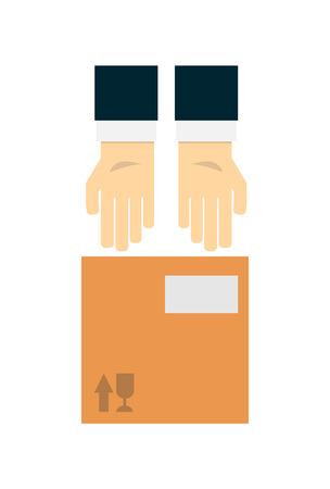 Delivery icon with ?ardboard box.のイラスト素材