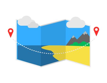 Delivery icon with pin pointer on map.