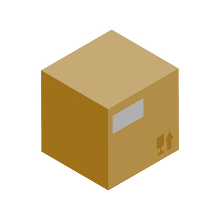 Cardboard box isometric vector icon.のイラスト素材