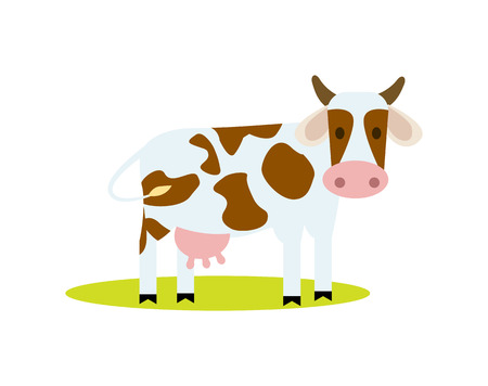 Funny cow isolated vector iconのイラスト素材