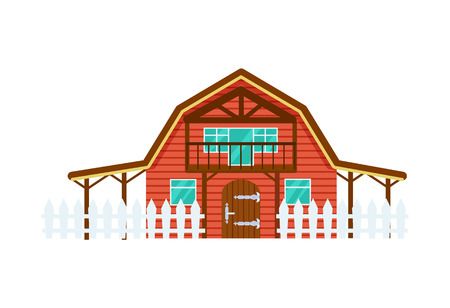 Cattle farm building isolated vector iconのイラスト素材