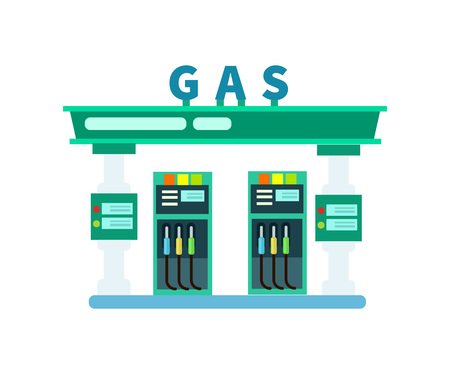 Gas filling station vector iconのイラスト素材