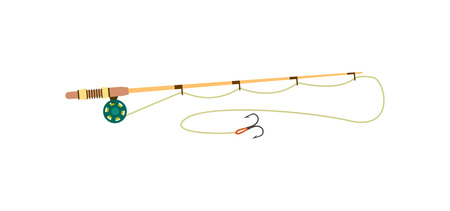 Fishing rod icon in flat styleのイラスト素材