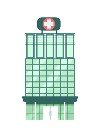Hospital building isolated vector iconのイラスト素材