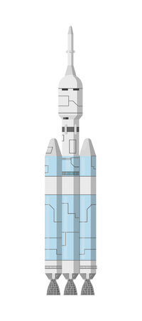 Modern cosmic rocket isolated iconのイラスト素材