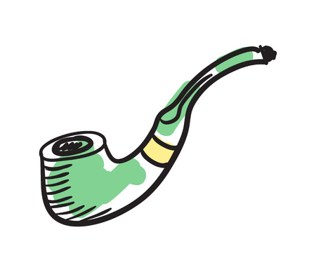 English smoking pipe hand drawn iconのイラスト素材