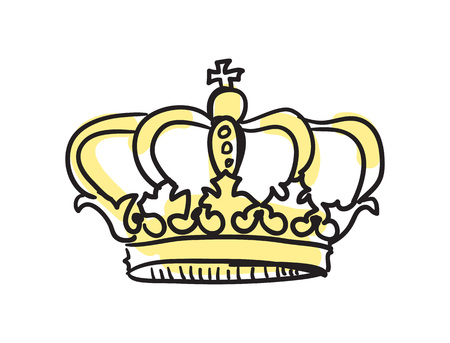 Crown of queen hand drawn isolated iconのイラスト素材