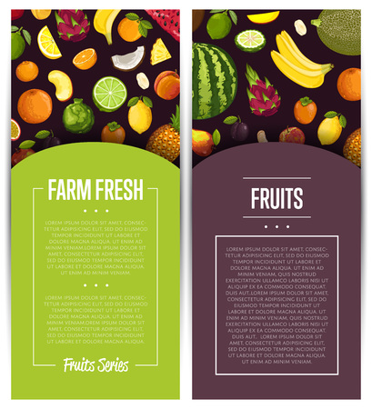 Farm fresh fruit flyers setのイラスト素材