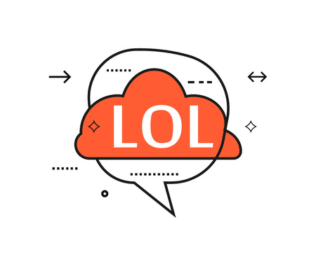 Outline speech bubble with Lol phraseのイラスト素材
