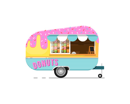 Donuts outdoor cafe service iconのイラスト素材