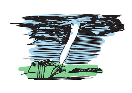Tornado swirl hand drawn iconのイラスト素材