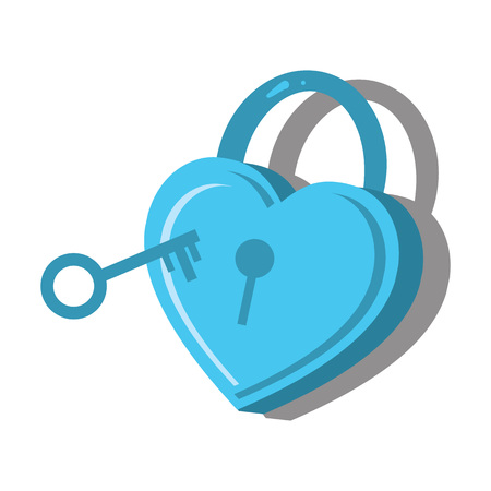 Valentine day icon with lock in heart shapeのイラスト素材