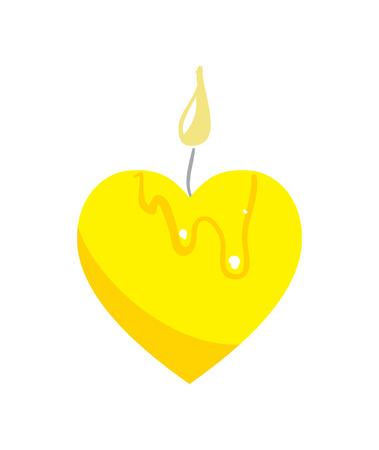 Valentine day icon with candle in heart shapeのイラスト素材