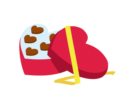Valentine day icon with candy box in heart shapeのイラスト素材