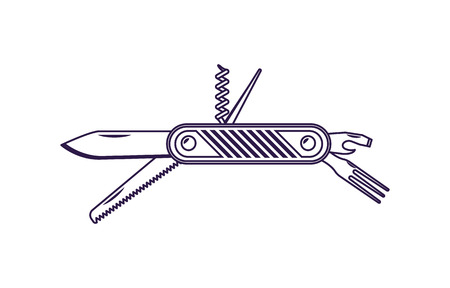 Travel jackknife isolated vector iconのイラスト素材