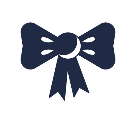 Gift bow with ribbon isolated vector icon. Merry christmas and happy new year symbol illustration.のイラスト素材
