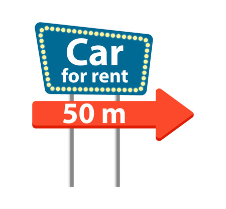 Rent car road sign iconのイラスト素材