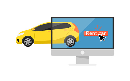 Online pre ordering car conceptのイラスト素材
