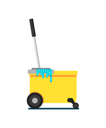 Home cleaning equipment icon. Professional cleaning service vector illustration in flat design.のイラスト素材