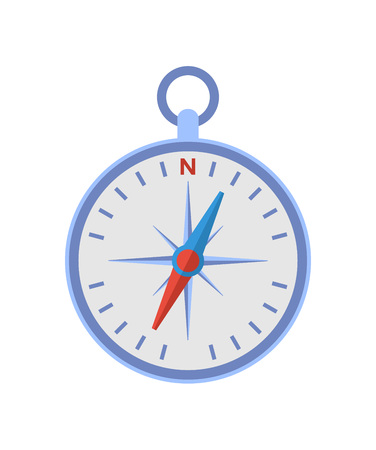 Vintage compass isolated icon. World communication and global navigation vector illustration in flat style.のイラスト素材