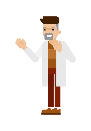 Young scientist in white coat vector iconのイラスト素材