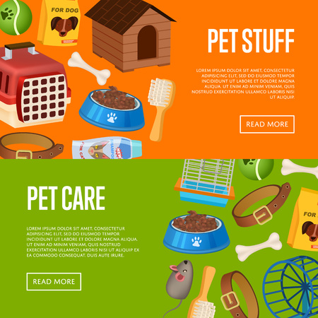 Pet care poster in cartoon styleのイラスト素材