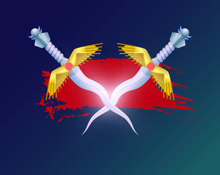 Confrontation versus sign with crossed knivesのイラスト素材