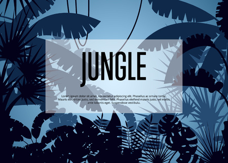 Deep tropical jungle vector backgroundのイラスト素材