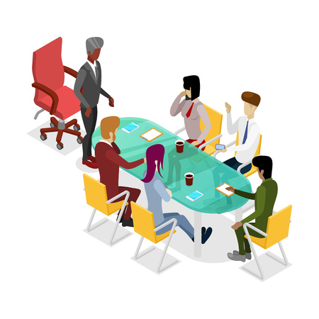 Business meeting isometric 3D icon.のイラスト素材