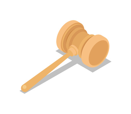 Auction gavel isometric 3D icon.のイラスト素材
