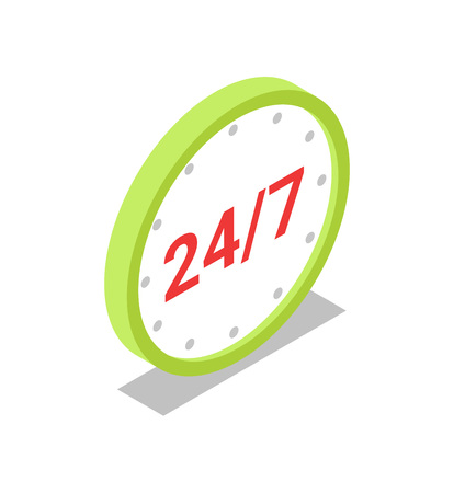 Round the clock trading isometric 3D icon.のイラスト素材