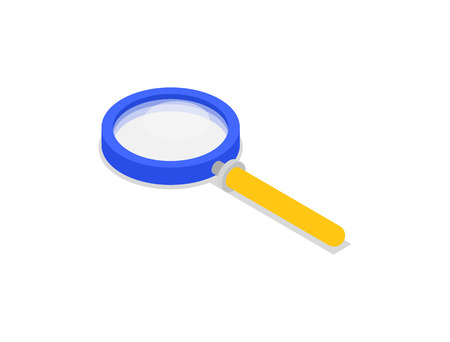 Magnifying glass isolated isometric icon