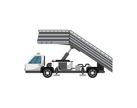 Passenger ladder isolated vector icon. Airport ground technics, aviation terminal logistics and infrastructure vector illustration.のイラスト素材