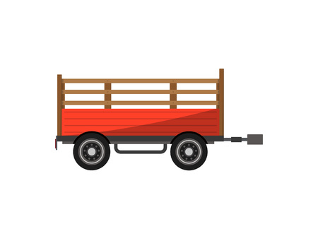 Agricultural wheeled trailer isolated iconのイラスト素材