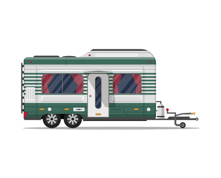 Camping trailer caravan isolated iconのイラスト素材
