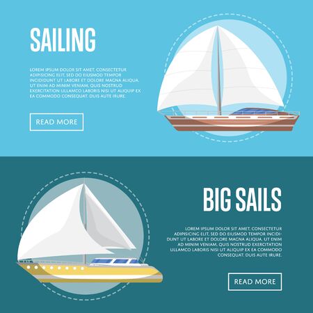 Big sails flyers with sailboatsのイラスト素材