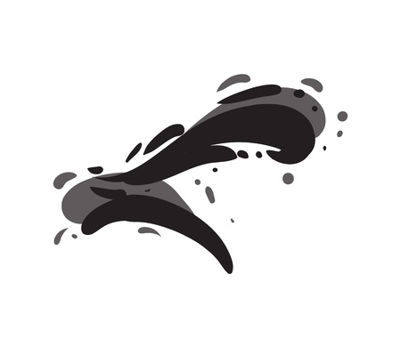 Ocean wavy flow isolated vector iconのイラスト素材