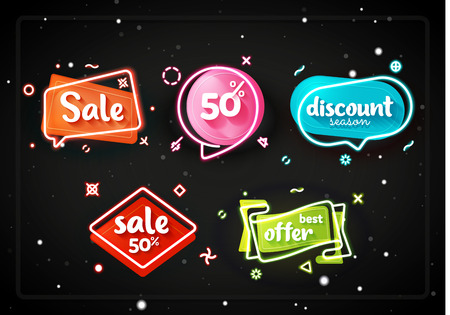 Set of promo banner geometric vector bubbles.のイラスト素材