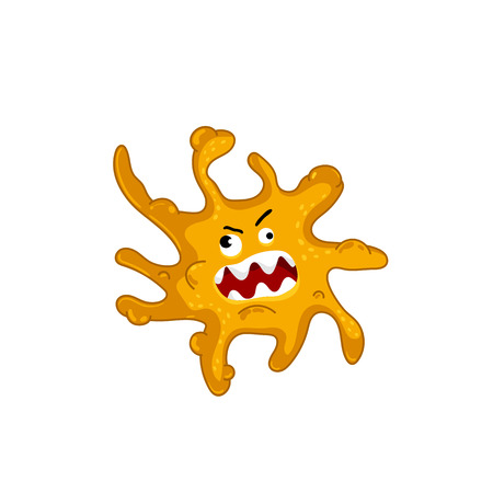Cartoon bacteria character isolated vectorのイラスト素材